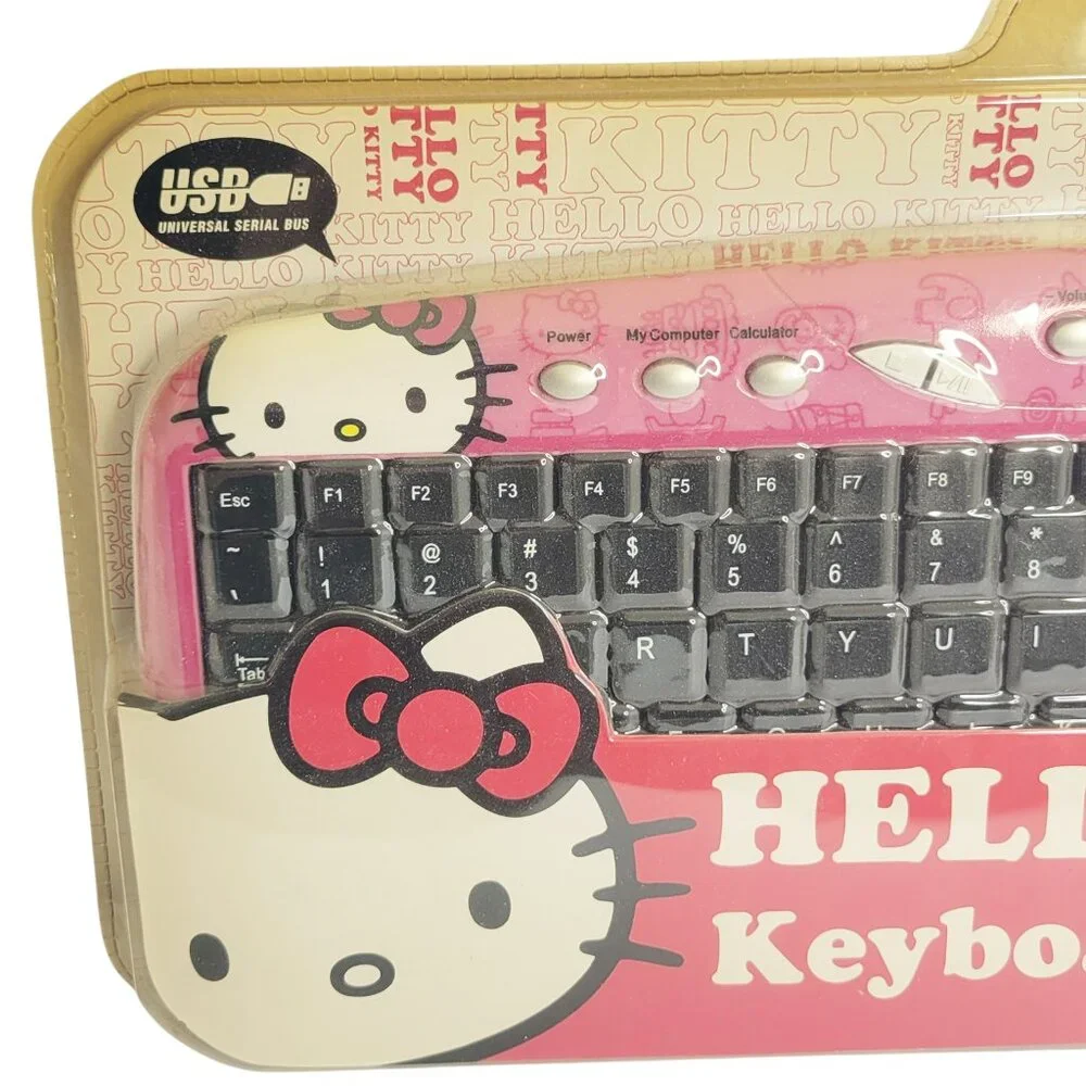 Hello Kitty USB Keyboard Pink and Black